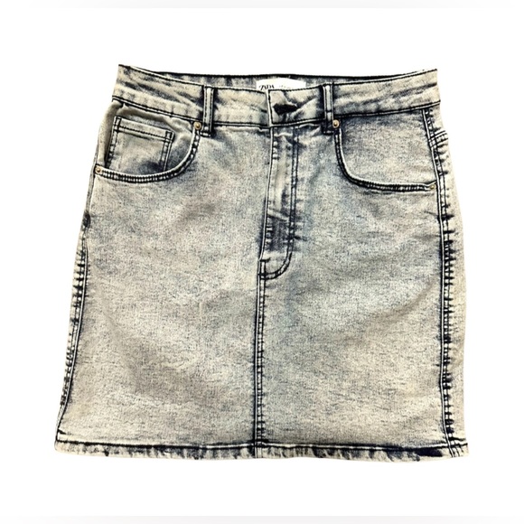 ZARA Denim Mini-Skirt Size S - Picture 1 of 8